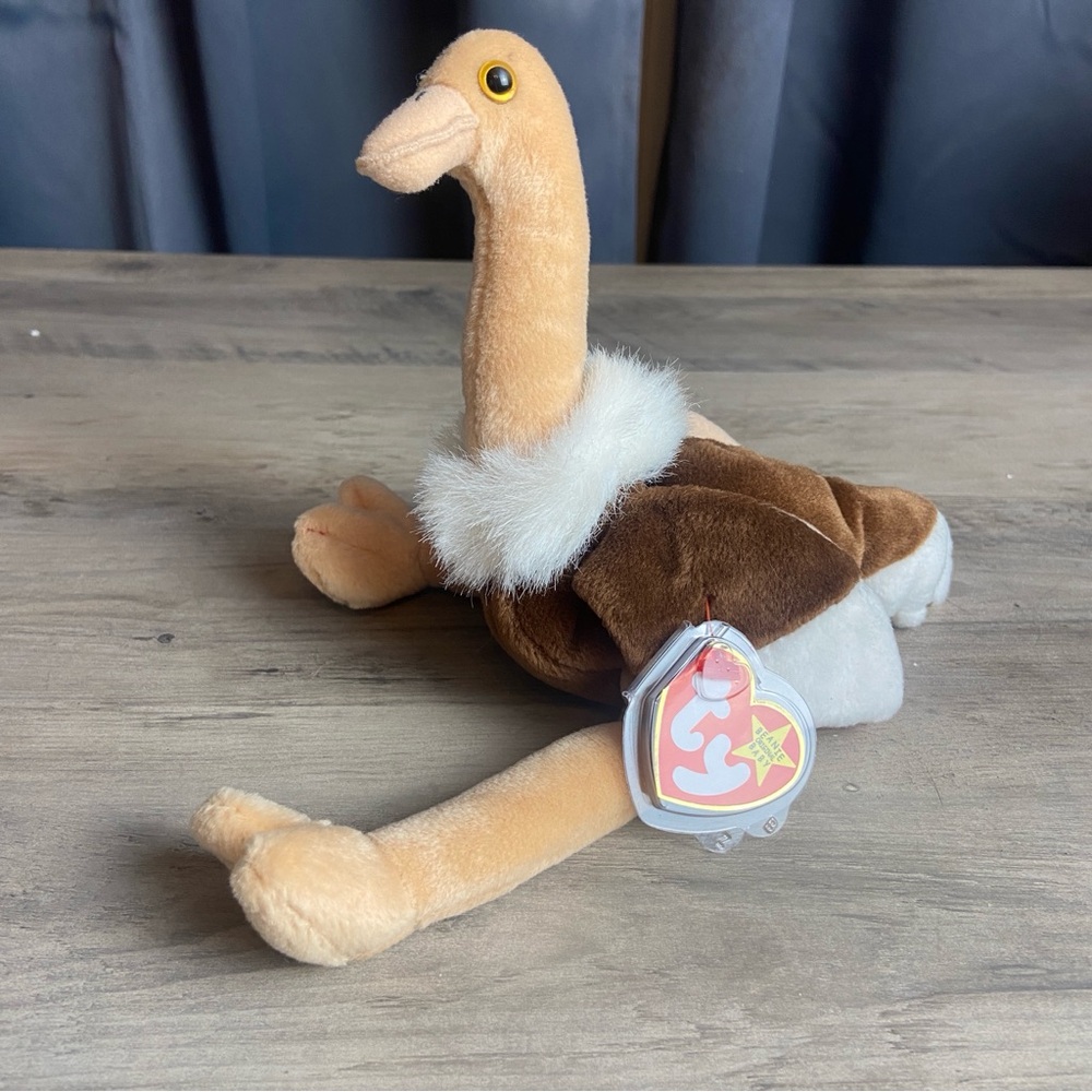 1997 VINTAGE TY‎ BEANIE BABY OSTRICH NAMED "STRETCH" PLUSH/STUFFED ANIMAL